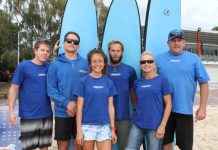 Waving goodbye to Main Beach