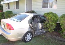 Close call as driver drops in