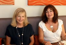 Ladies dine on food and wine