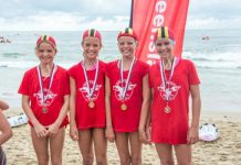 Sunshine shines in the surf