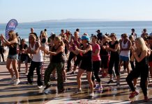 Sea of high-energy dancers