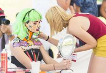 Fashion pops on living canvas