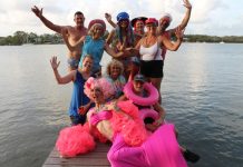 Rainbow festival by the river