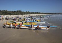 Outriggers hit the waves