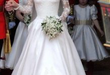 Jenny’s hand in royal wedding gown