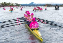 Sea of pink over river