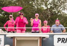 Pink pluck beats grey skies