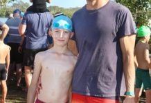 Kids give river the ol’ Noosa Tri