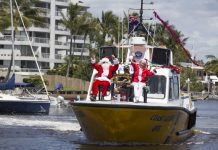 Santa’s on the crest of a wave