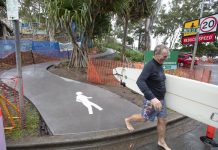 Walkway crosses the road