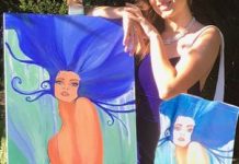 Blue haired girl supports autism