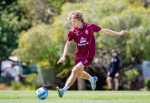 Brisbane Roar sign USC student