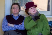 Mother and Son on stage