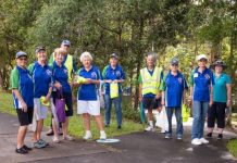 Students step onboard the walking school bus