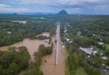 Flood warning ahead of high tide
