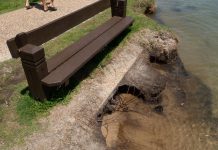 River encroaches on popular walkway