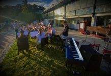 School band plays on