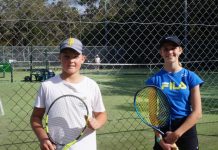 Inspirational tennis at tournament