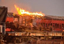 Rattler carriages destroyed by fire