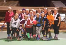 Women walking in for netball