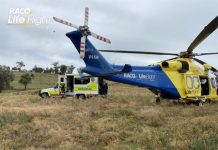 Injured man airlifted after truck rolls onto him