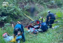 Woman in ride-on crash rescued