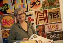 Yes vote voiced in a quilt