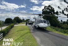 Man airlifted after mower incident