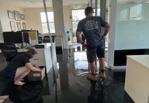 Office flooding not slowing down Runaway Noosa team