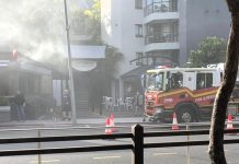 Four Grill’d staff treated after Hastings Street fire