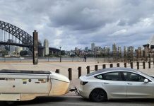 EV nomads: Tesla does lap of Australia towing caravan