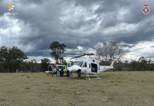Man airlifted after crashing bike while mustering