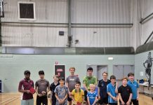 Noosa table tennis juniors just fall over the line