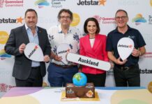 First Jetstar Auckland to Sunshine Coast flight touches down