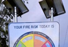 Electric fire sign installed in Pomona