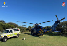 Woman airlifted after tour bus incident