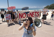 Protest calls for shark net removal