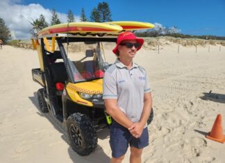 Lifeguards keep watch