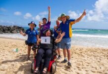 From boardwalk to beach again